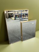 Two contemporary gilt bevelled mirrors,