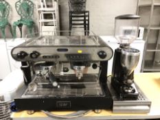 A Star commercial coffee machine together with coffee bean grinder.