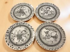 A set of four Rosenthal four seasons porcelain wall plates, designed by Bjorn Wiinblad,
