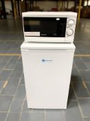 A White Knight underbench fridge and cookworks microwave