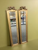 A pair of reproduction rectangular gilt composition mirrors,