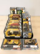 A collection of Corgi Classics boxed die cast delivery vans, buses, etc.
