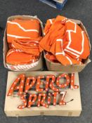 An Aperol Spritz illuminated sign and quantity of similar blankets CONDITION REPORT: