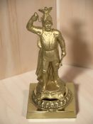 A French gilt metal figure of a warrior, height 22 cm.