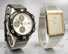 A gent's stainless steel Seiko Sports 150 quartz chronograph calendar wristwatch, ref.