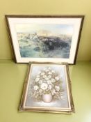 Samson (Contemporary) : Still life of flowers in a vase, oil on canvas, 60 cm x 50 cm,