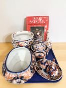 A collection of Japanese Meiji period imari export porcelain including planters, several vases, etc,