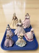 A group of Coalport Age of Elegance and Beau Monde figures.
