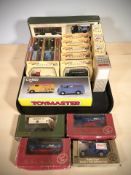 A group of boxed die cast delivery vans including Corgi, Days Gone by Lledo, Cameo, etc.