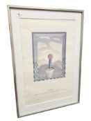 A Danish advertising gallery print 'Folon', 42 cm x 64 cm.