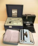 A Kappel typewriter, a further typewriter and a ferrograph.