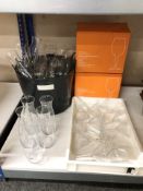 A quantity of modern glass vases,