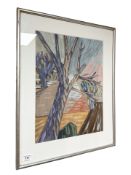 Danish School : Abstract study of trees, watercolour, 31 cm x 41 cm.