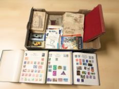 Several stamp albums and contents, John Player cigarette card albums, die cast cars, etc.