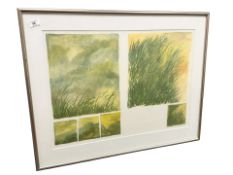 A Danish lithographic print depicting grass, limited number, indistinctly signed, 65 cm x 46 cm.