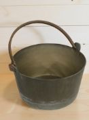 A Victorian brass jam pan,