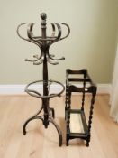 A small bentwood hat and coat stand, height 124 cm,