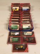 A collection of Matchbox Models of Yesteryear boxed die cast delivery vans.