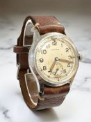 A Moeris WWII military 'ATP' stainless steel gentleman's manual wind wristwatch,