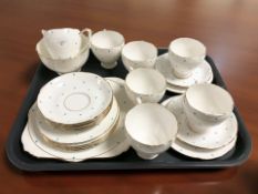 A twenty one piece Royal Grafton polka dot pattern tea set.