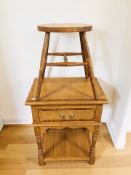 An oak single drawer occasional table, width 56 cm,