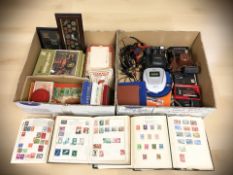 Stamp albums, cameras, cassette player, MP3 player, headphones, vintage games and puzzles,
