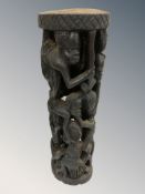 An African carved hardwood statue, height 32 cm.