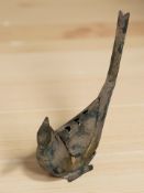 A Japanese metal incense burner in the form of a bird, height 24 cm.