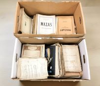 A collection of vintage sheet music.