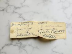 A collection of 'Busby Babes' era autographs from various Manchester United football players,