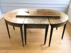 A George III mahogany extending dining table (a/f)