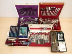 A group of cutlery canteens