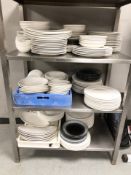A large quantity of ceramic restaurant plates,