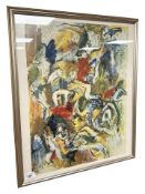 A Danish abstract colour print, 46 cm x 56 cm.