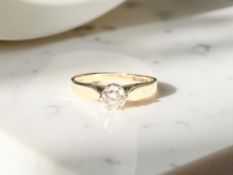 A 9ct gold diamond solitaire ring, the stated diamond weight 0.