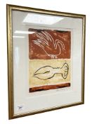 After Anna Tholstrup : Abstract colour print, limited number 27/150, 25 cm x 33 cm.