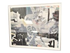 After Bent Karl Jacobson : Abstract colour print, 59 cm x 50 cm.