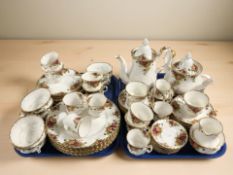 Approximately sixty pieces of Royal Albert Old Country Roses tea, coffee and dinner porcelain.