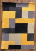 A brand new Lexus yellow and grey ground 100% wool rug, 150 cm x 80 cm.
