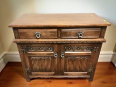 An Old Charm linen fold double door cabinet,