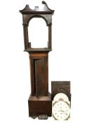 A George III oak longcase clock (af)