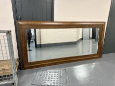 A contemporary hardwood bevelled mirror 116 cm x 244 cm