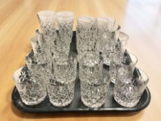 A pair of Edinburgh crystal tumblers and other various crystal drinking glasses.
