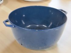 An enamelled cast iron cooking pan,