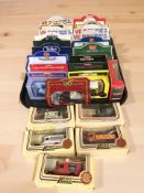 A group of boxed die cast delivery vans including Cameo, Oxford, Lledo, etc.