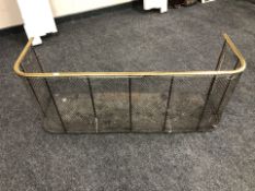 A Victorian brass and steel fire guard,
