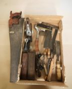 A group of vintage carpentry tools, a record No.