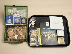 Assorted pre-decimal coins, commemorative crowns, 2007 Diamond Wedding Crown, other coins,
