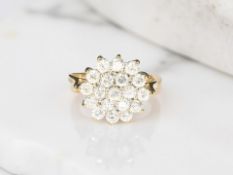 A 9ct gold CZ cluster ring, size O CONDITION REPORT: 2.