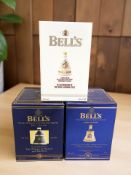 Three Bell's Scotch Whisky royal commemorative decanters, Royal Wedding 2011,